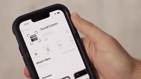 install screen for scandit express app ios